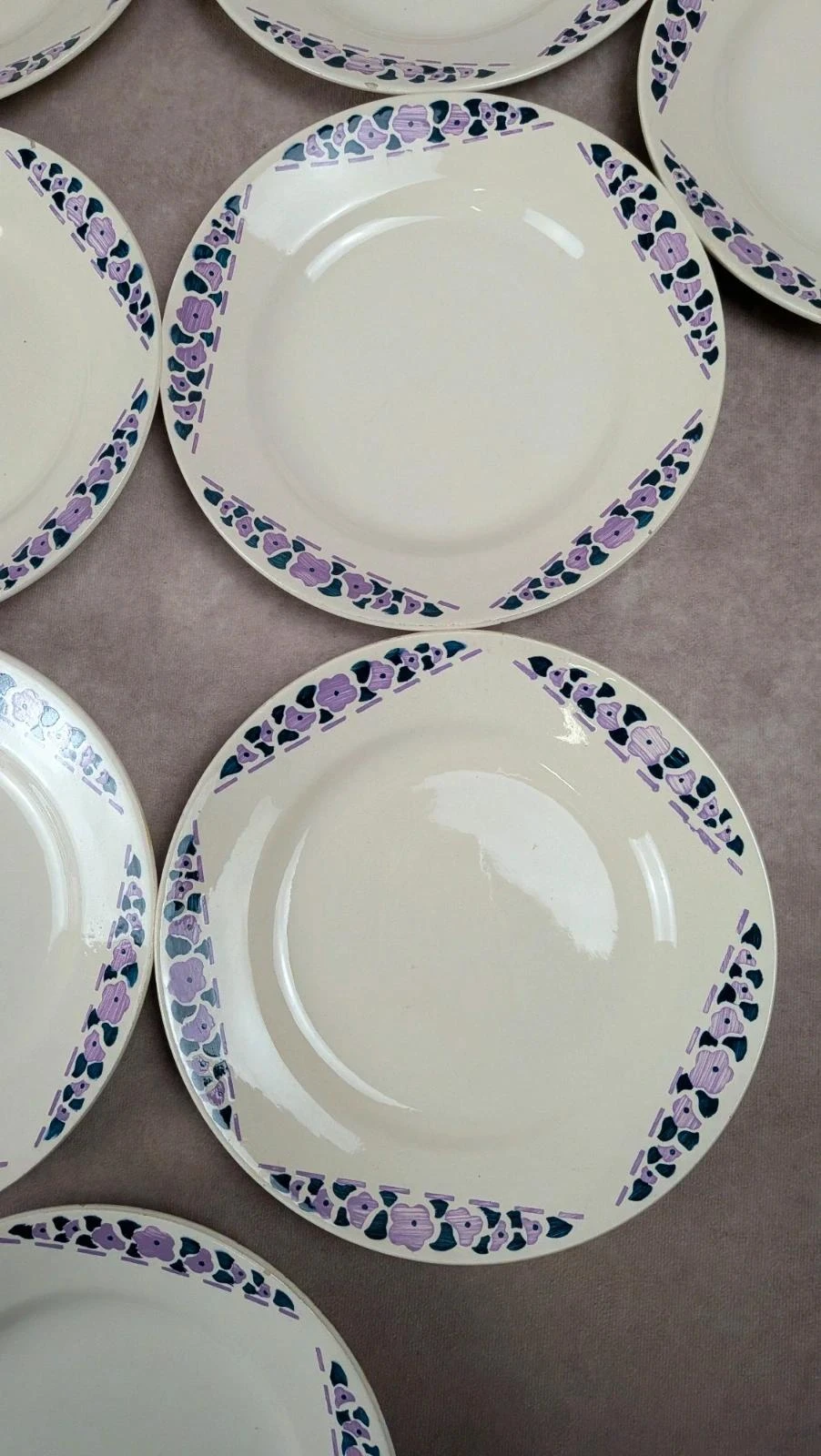 Lot 9 assiettes plates Longchamp Terre de Fer modèle Cannes – photo 8